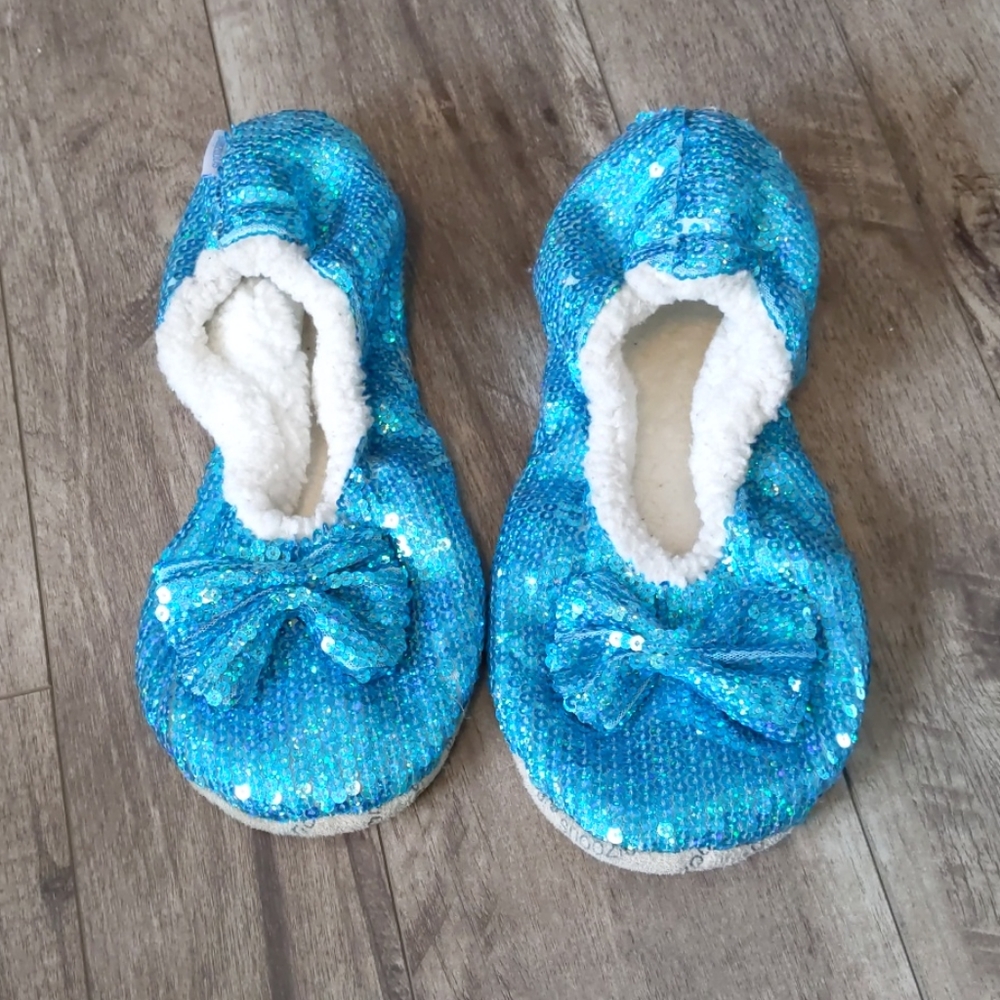 Blue Sequin Slipper
